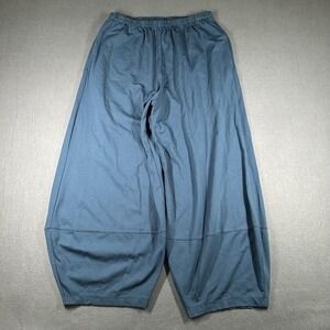 Bryn Walker Pants Womens Medium Blue Made USA Elastic Waist Wide Leg Lantern